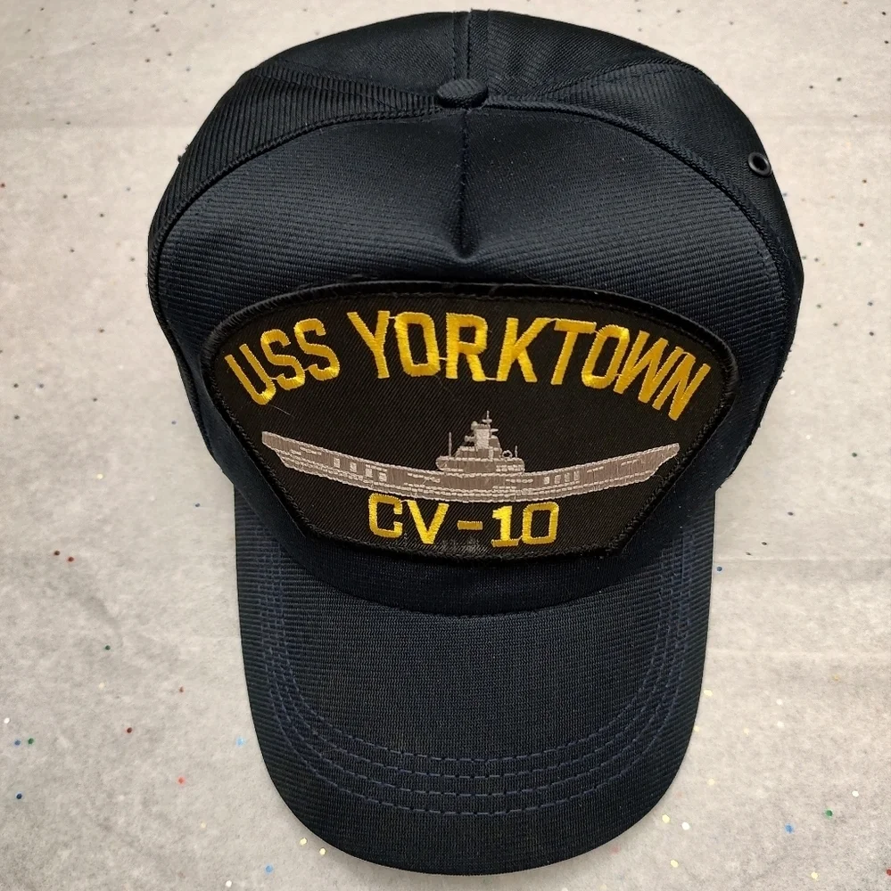 USS Yorktown CV-10 Navy Ship Hat Pre- Loved Official Ball Cap U.S.A Made No Tag - Picture 2 of 8